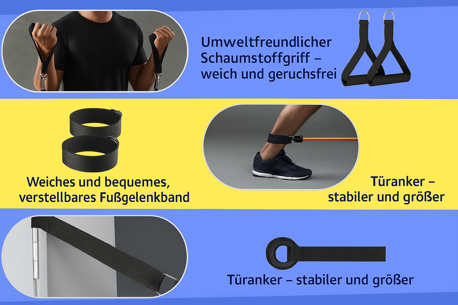 Widerstandsband-Set – 5-teiliges Fitnessband