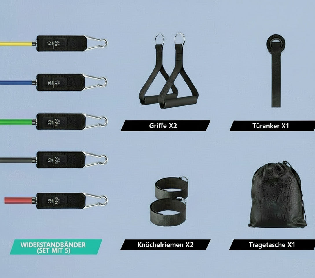 Widerstandsband-Set – 5-teiliges Fitnessband